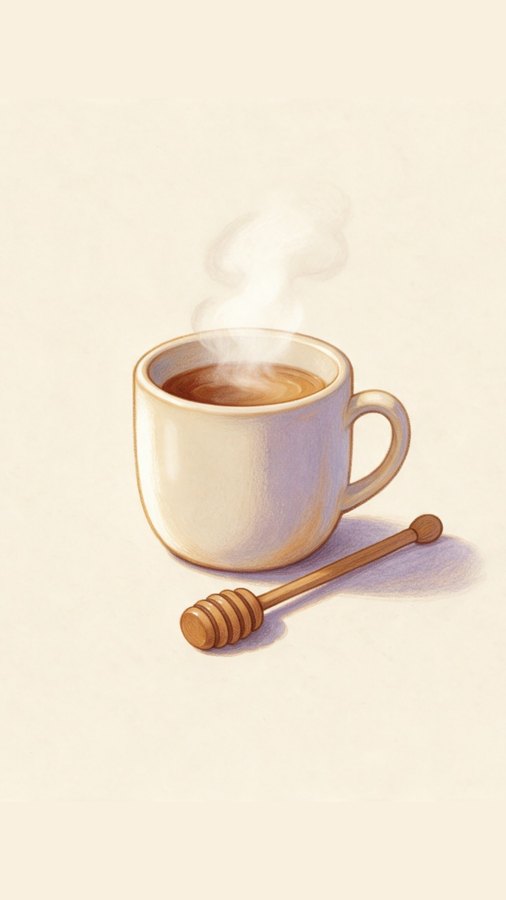 Inside highlight cover, mug of tea